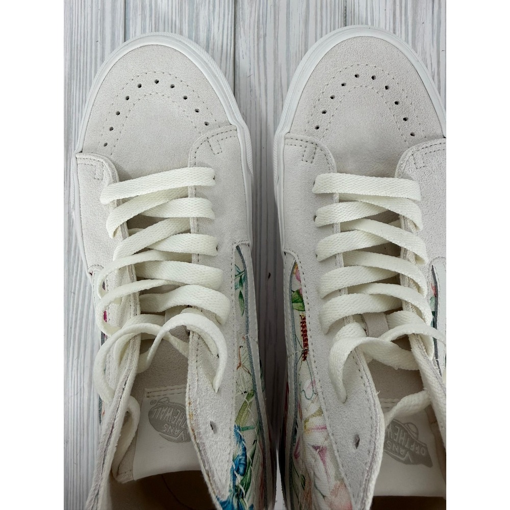 Vans Sk8-Hi Tapered Floral Bouquet High Top Sneakers Cream Ivory Suede Women 9.5 - Picture 6 of 12